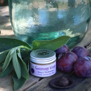 Gommage visage prune, consoude, miel