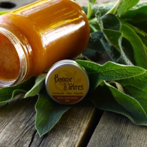 Baume à lèvres, consoude, miel, propolis
