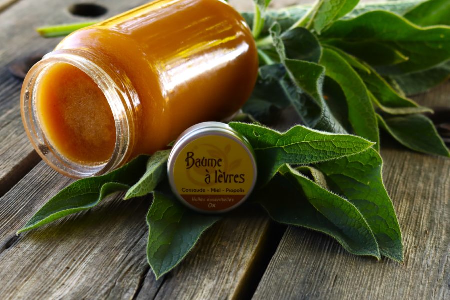 Baume à lèvres, consoude, miel, propolis